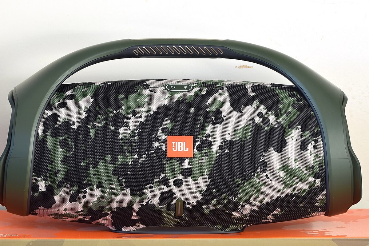 JBL Boombox 2 — detail crop from the cited public reference image.